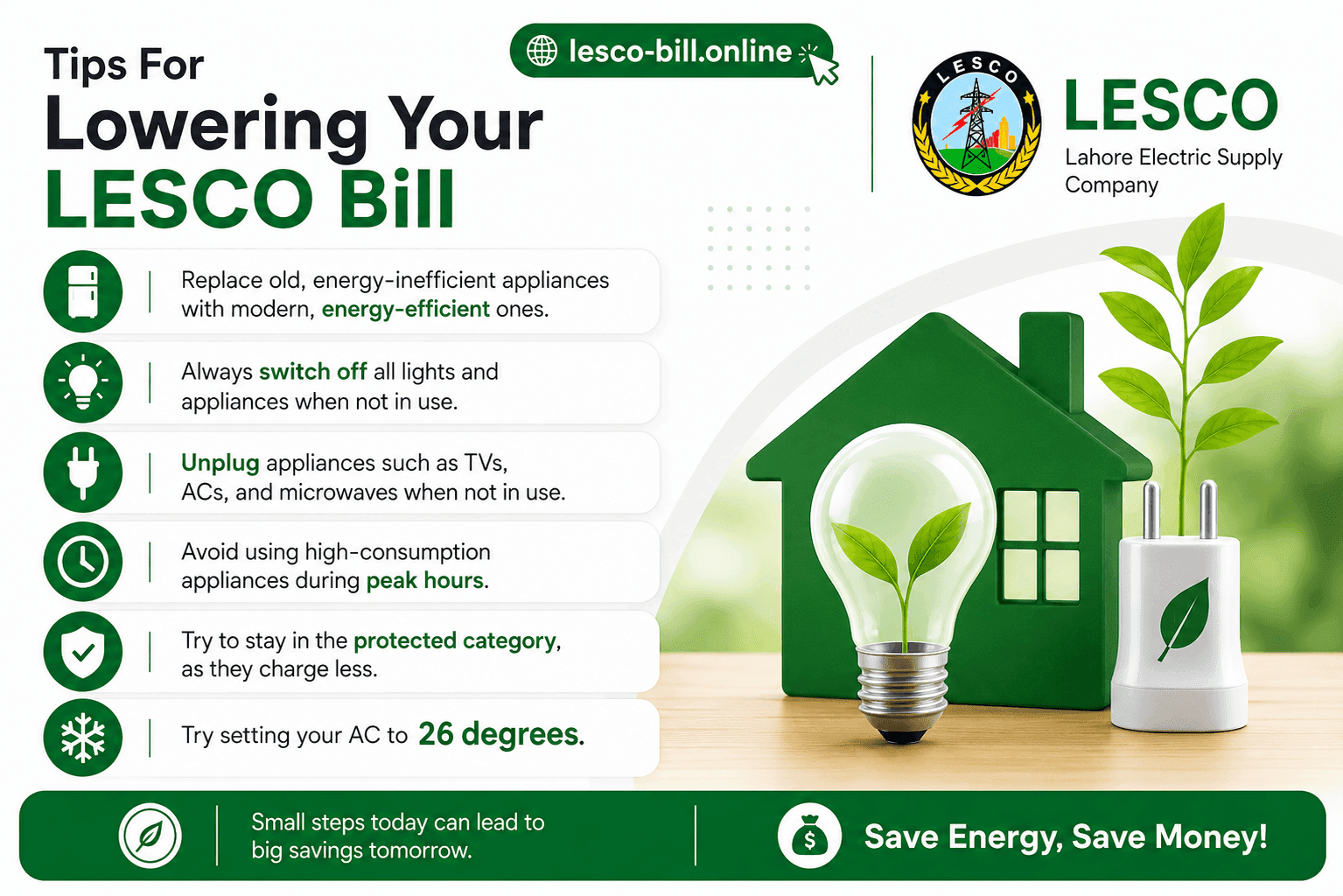 Electricity saving tips for lowering a LESCO bill
